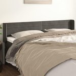VIDAXL Tete de lit avec oreilles Gris fonce 163x16x78/88 cm Velours