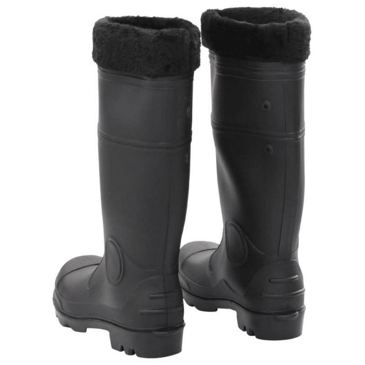 VIDAXL Bottes de pluie avec chaussettes amovibles noir taille 39 PVC