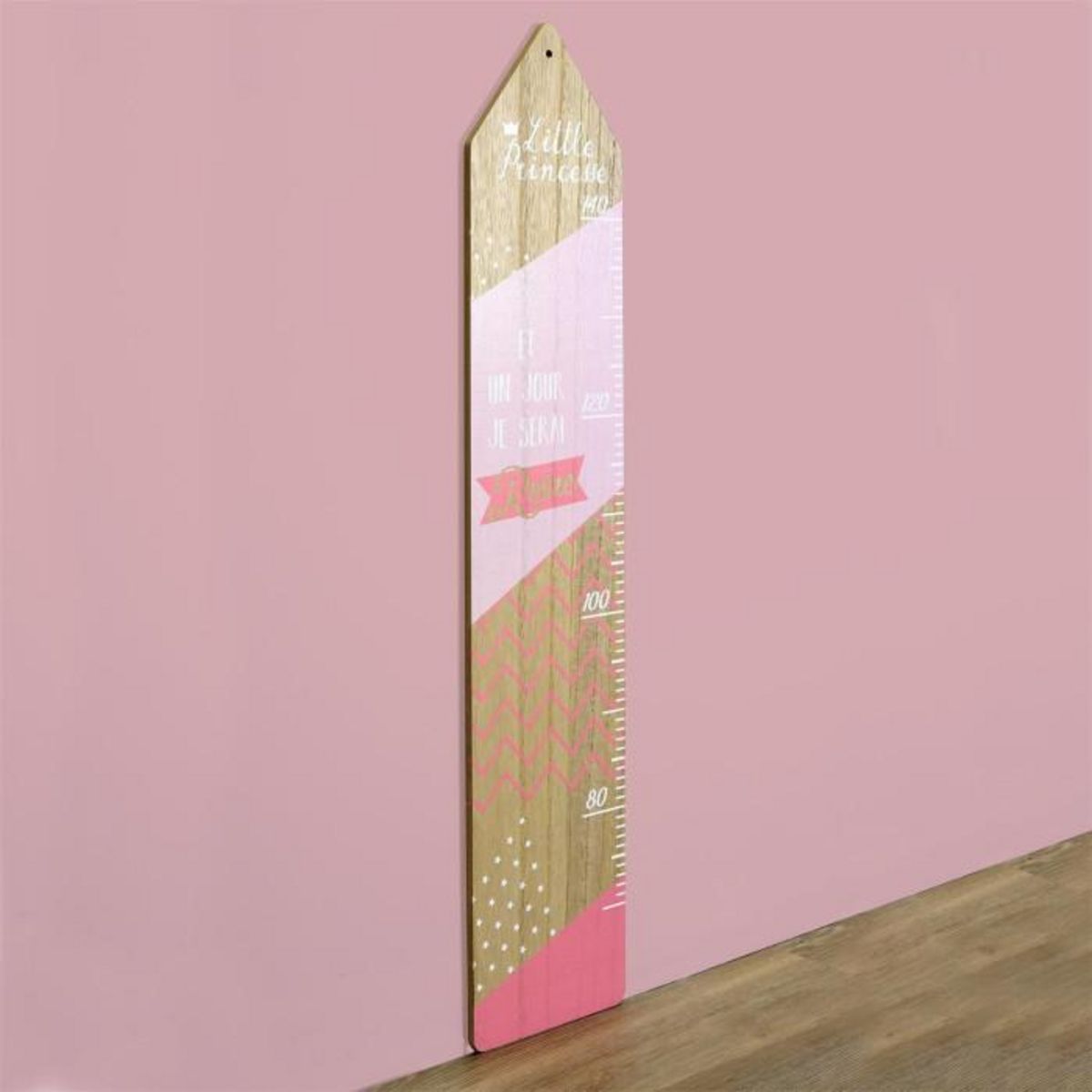 Paris Prix Décoration Murale Enfant  Toise Fille  100cm Rose