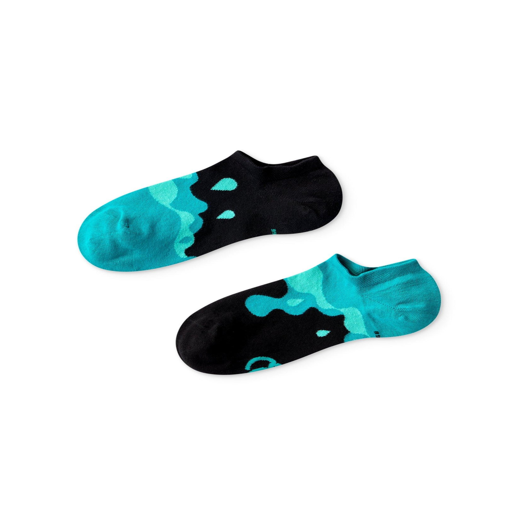 DEDOLES Socquettes invisibles gouttes turquoises. Coloris disponibles : Multicolore