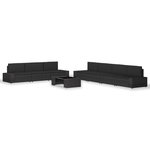 VIDAXL Salon de jardin 8 pcs Resine tressee Noir