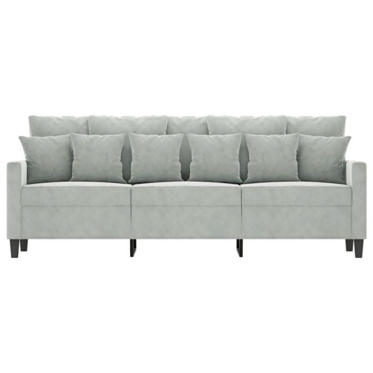 VIDAXL Canapé à 3 places Gris clair 180 cm Velours