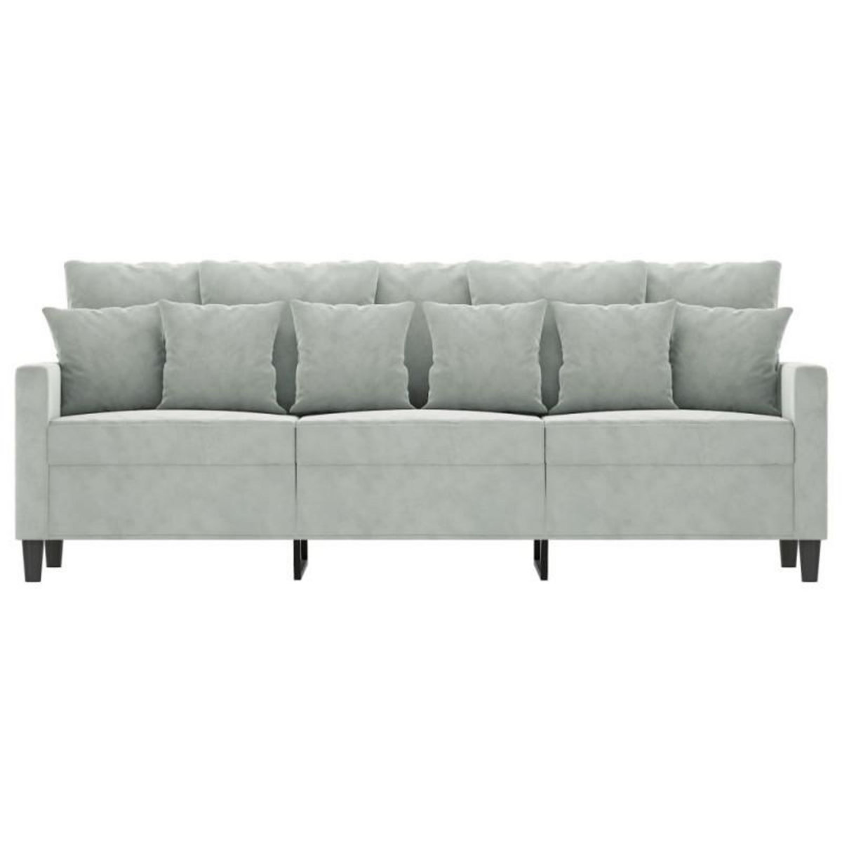 VIDAXL Canapé à 3 places Gris clair 180 cm Velours