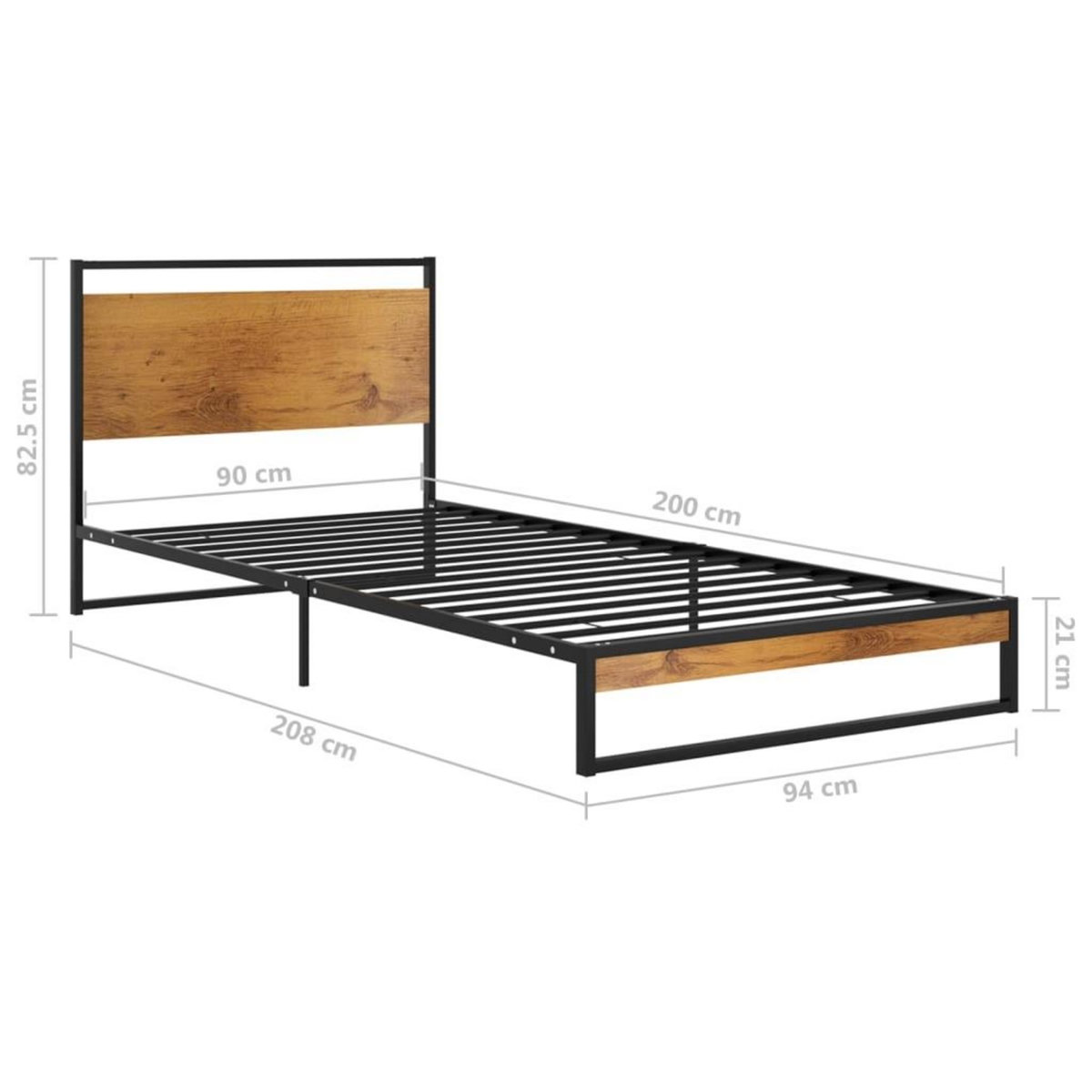 VIDAXL Cadre de lit sans matelas metal 90x200 cm