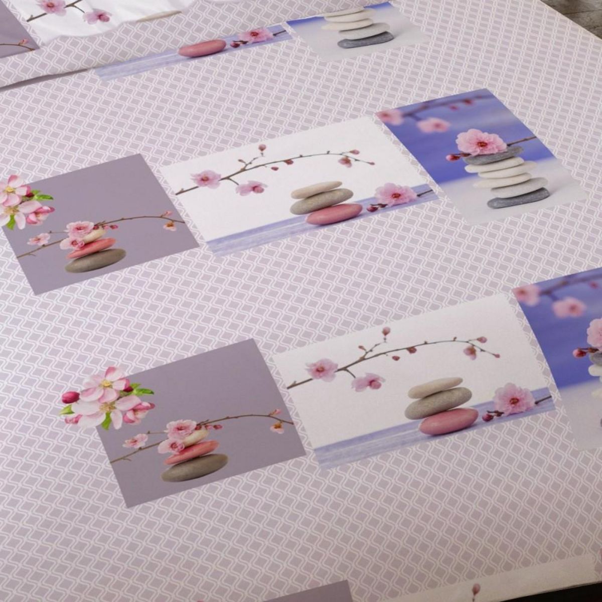 Dourev Housse de couette 240x220 ZEN ATTITUDE + 2 taies 100% coton