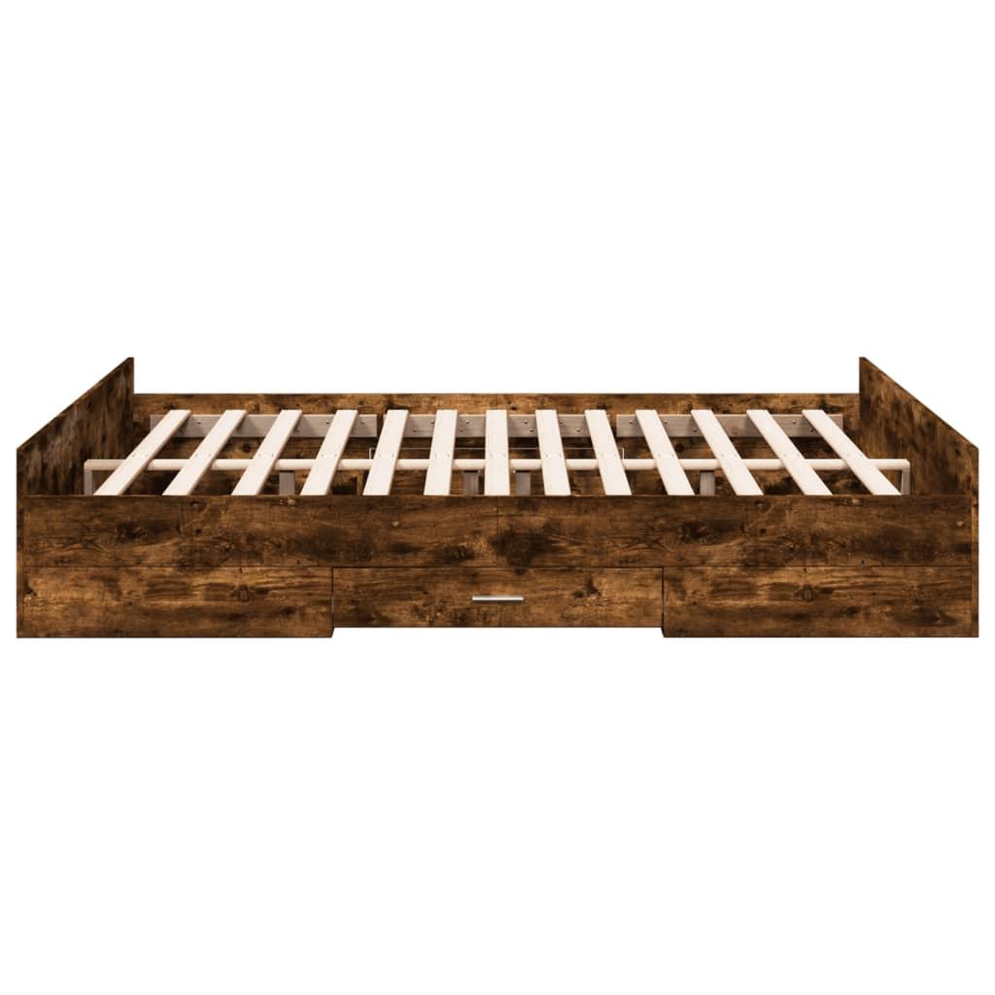 Voir la diapositive 5 : VIDAXL Cadre de lit avec tiroirs sans matelas chene fume 150x200 cm