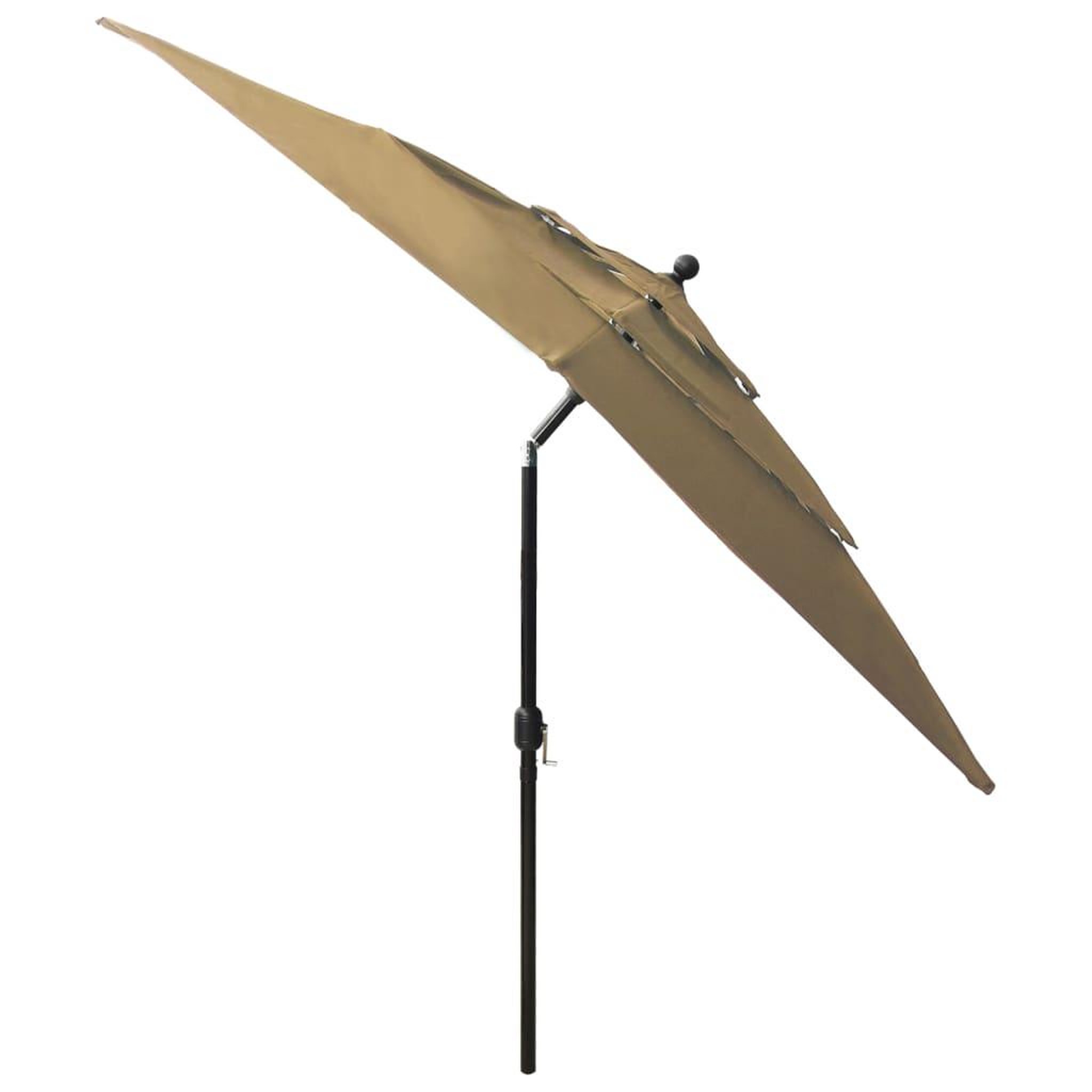 Voir la diapositive 4 : VIDAXL Parasol de jardin a 3 niveaux avec mat en aluminium taupe