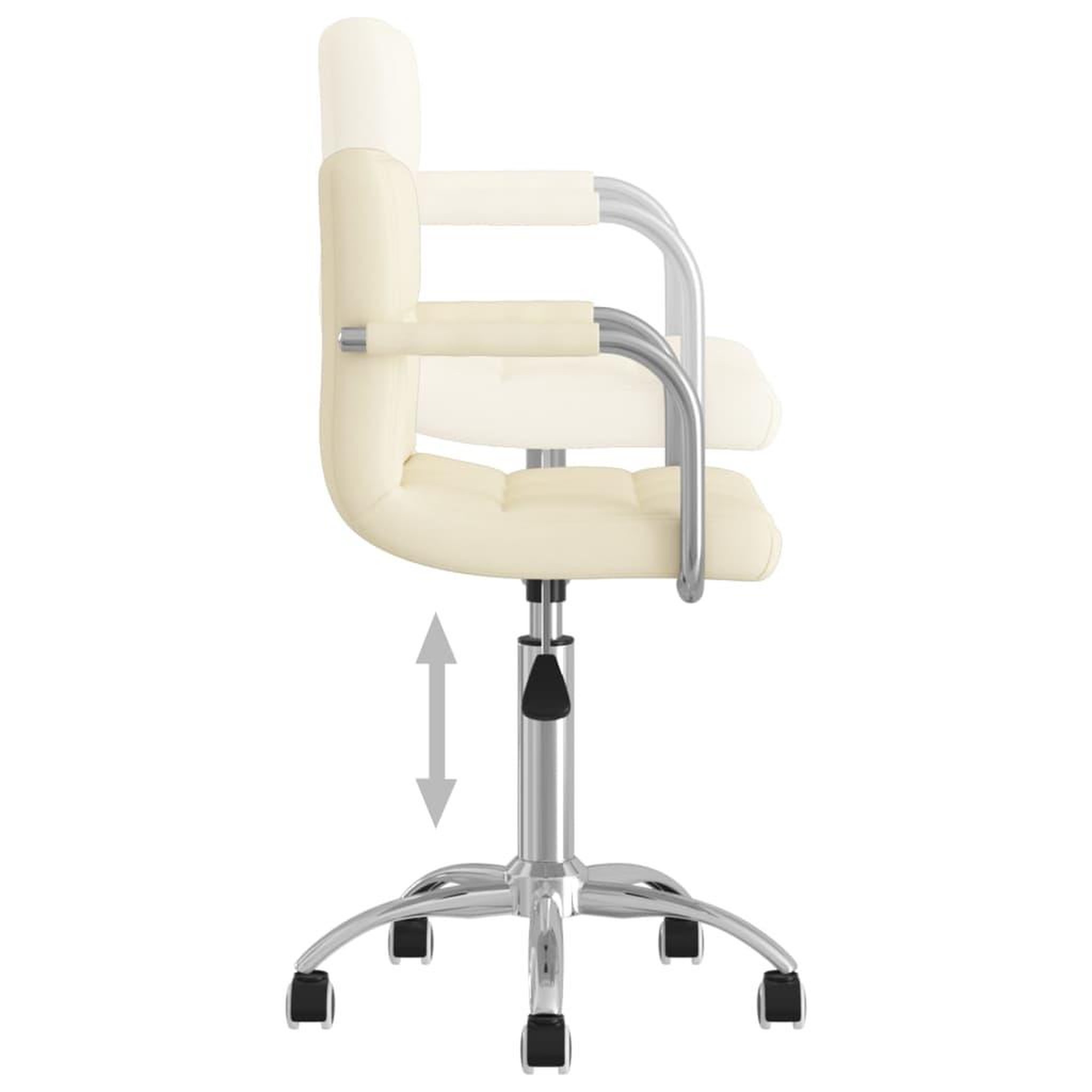 Voir la diapositive 5 : VIDAXL Chaise pivotante de salle a manger Creme Tissu