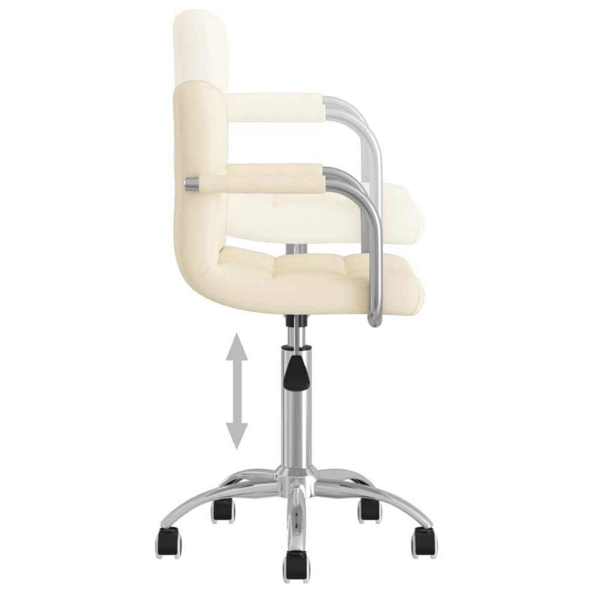 VIDAXL Chaise pivotante de salle a manger Creme Tissu