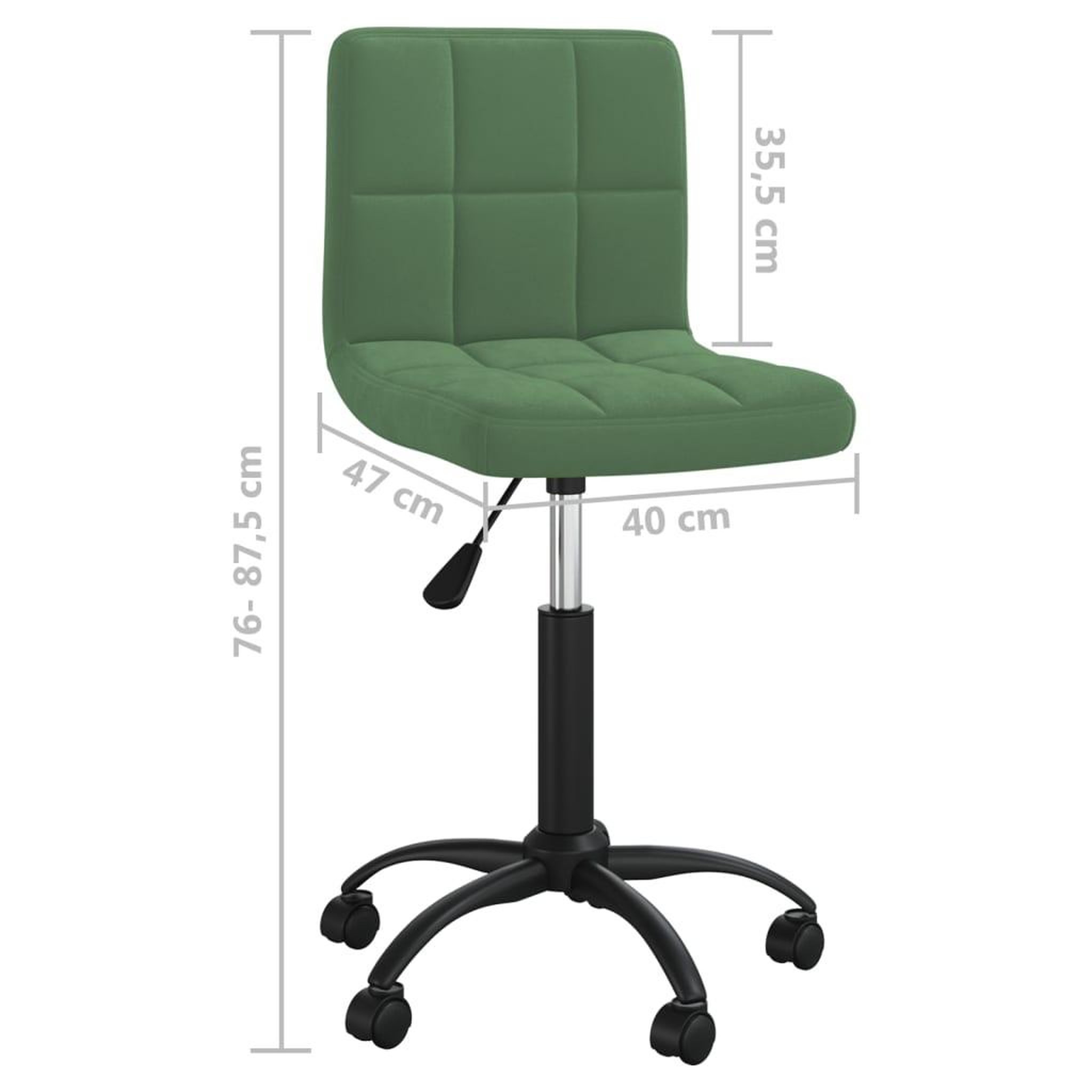 Voir la diapositive 6 : VIDAXL Chaise pivotante de salle a manger Vert fonce Velours