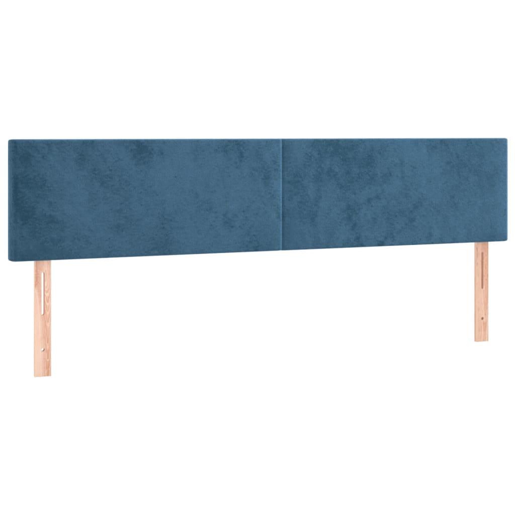 Voir la diapositive 2 : VIDAXL Tetes de lit 2 pcs Bleu fonce 100x5x78/88 cm Velours