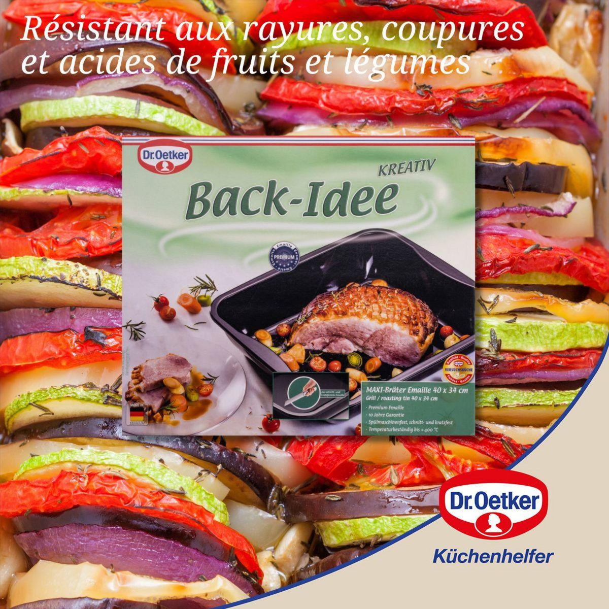 DR.OETKER Plat à four XXL à bords hauts Dr Oetker Back-Idee Kreativ