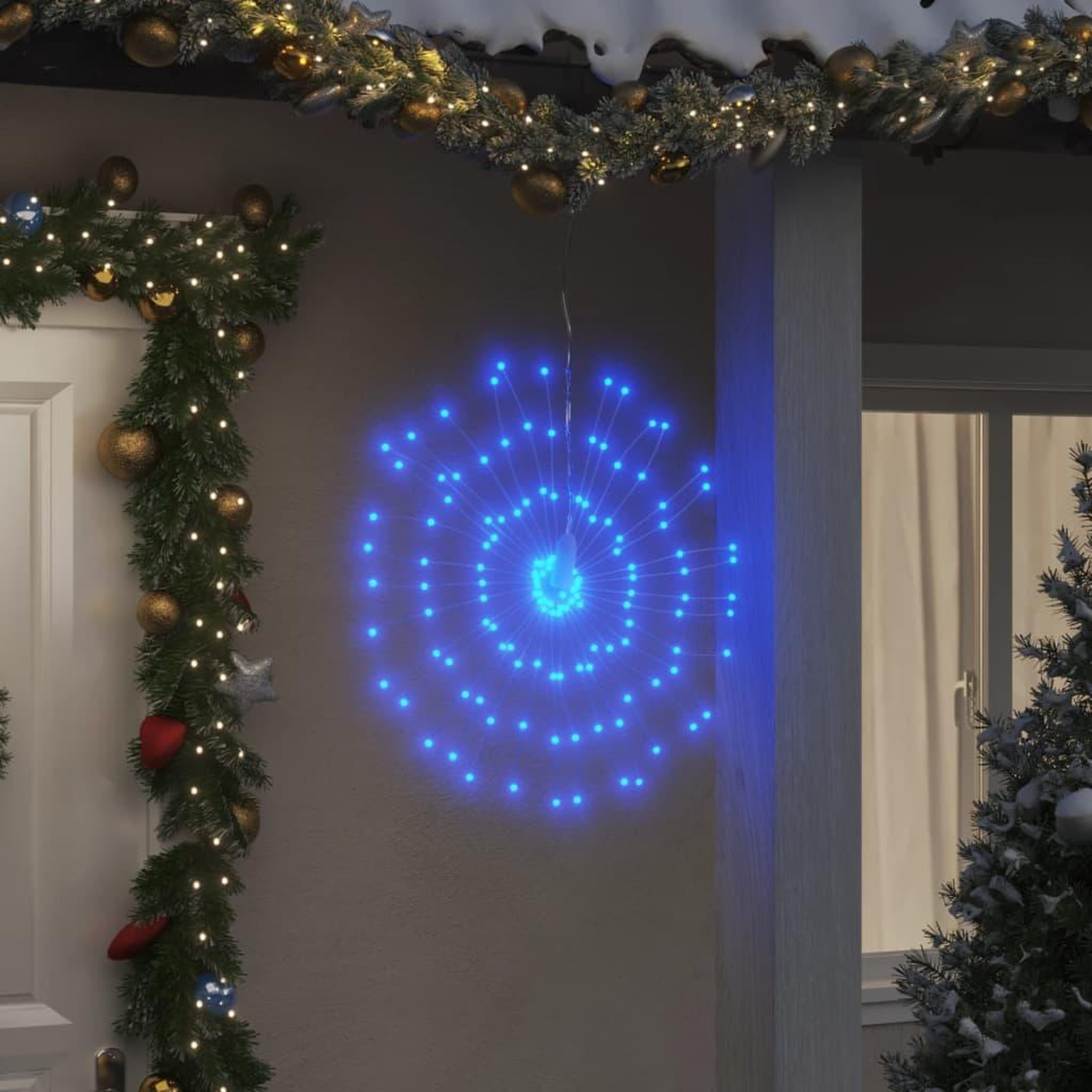 VIDAXL Etoile rayonnante de Noël 140 LED 8 pcs bleu 17 cm