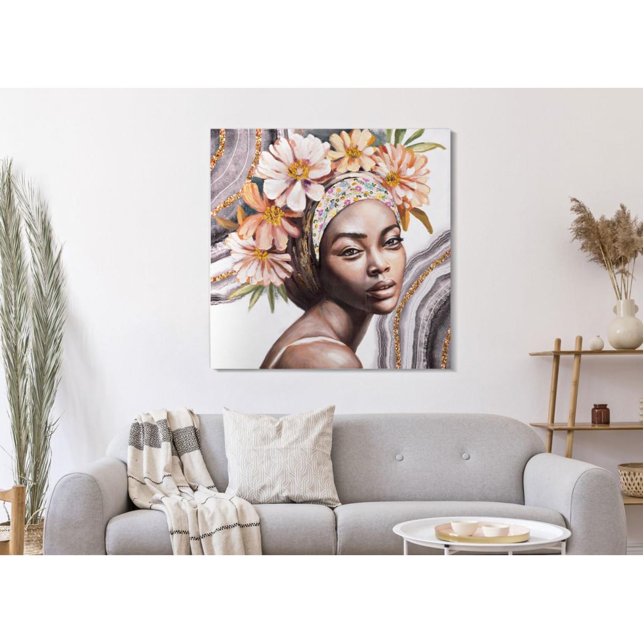 Voir la diapositive 5 : Paris Prix Toile imprimée déco  naomi  100x100cm multicolore
