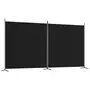 VIDAXL Cloison de separation 2 panneaux Noir 348x180 cm Tissu