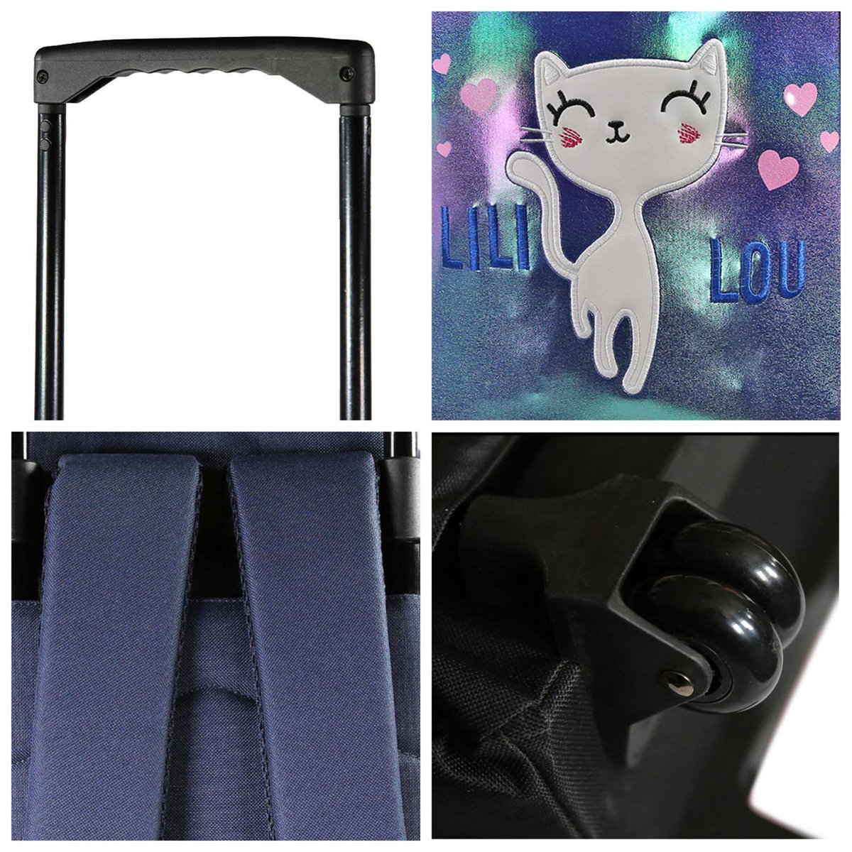 Bagtrotter Lili Lou - Sac à dos à roulettes bleu marine  2 compartiments - Bagtrotter