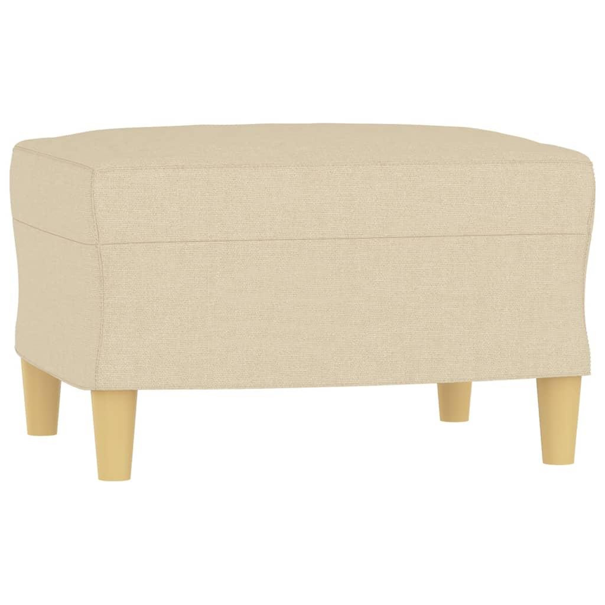Voir la diapositive 5 : VIDAXL Canape a 3 places avec repose-pieds Creme 180 cm Tissu