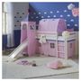 Voir la diapositive 2 : HomeStyle4U Lit rose mi-haut 90x200 cm avec tour toboggan matelas