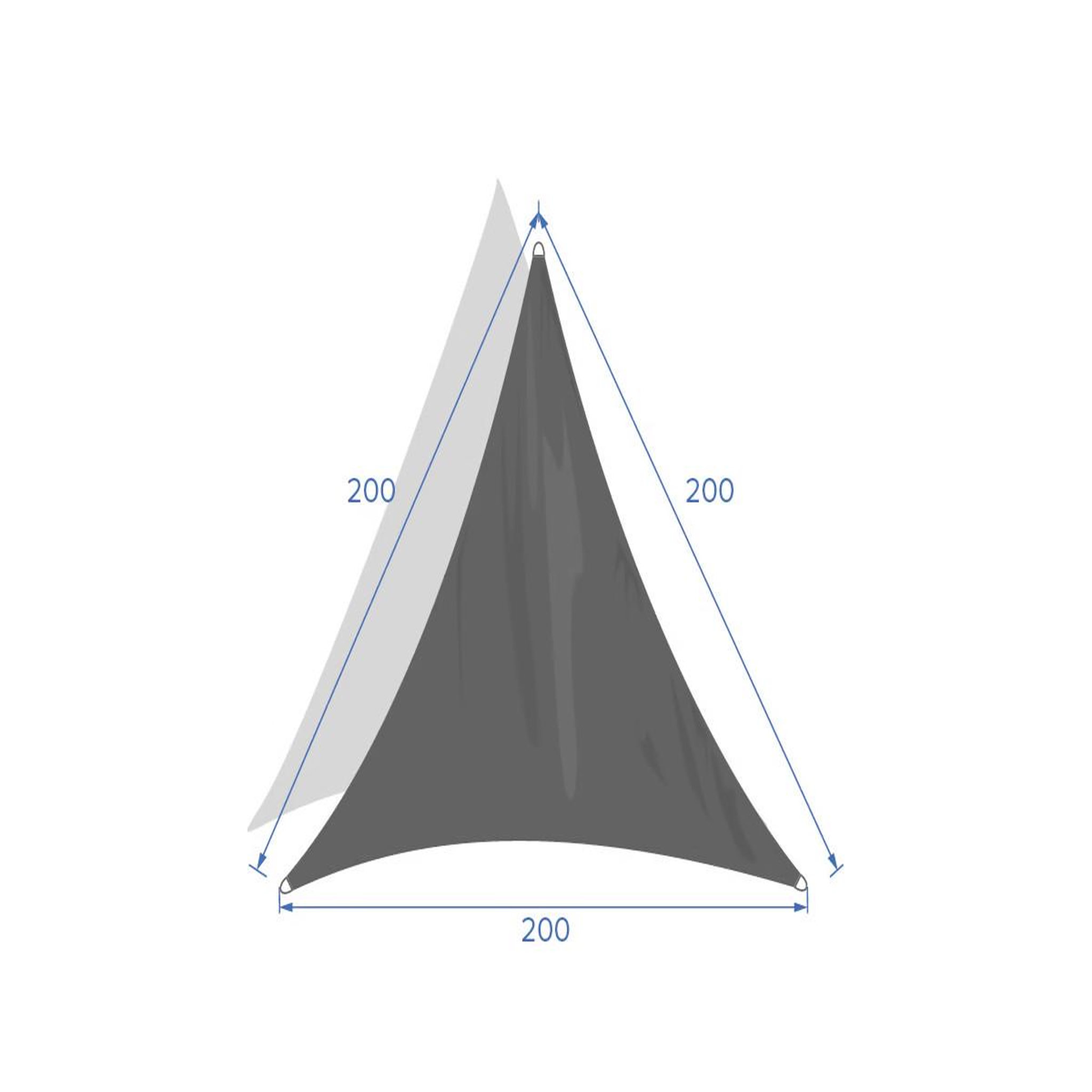 Voir la diapositive 4 : HESPERIDE Voile d'ombrage triangulaire 2 x 2 x 2 m Curacao - Gris - Hespéride