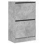 Voir la diapositive 4 : VIDAXL Armoire à chaussures gris béton 60x34x96,5 cm bois d ingénierie