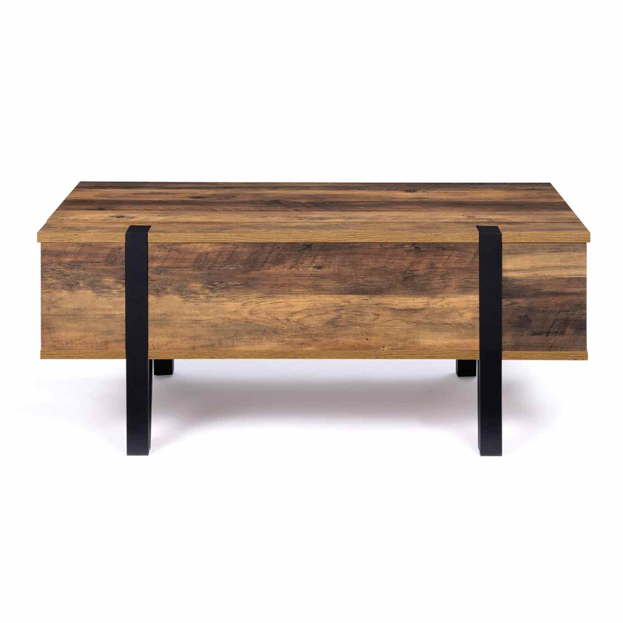 Voir la diapositive 3 : ID MARKET Table basse plateau relevable rectangulaire austria bois pied épingle