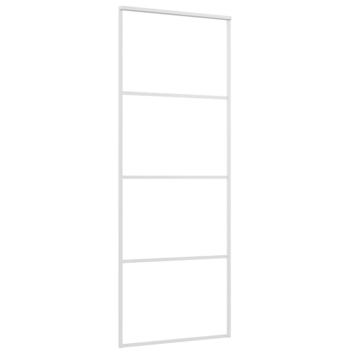 VIDAXL Porte coulissante Verre ESG depoli et aluminium 76x205 cm Blanc