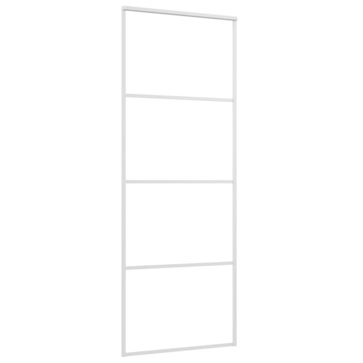 VIDAXL Porte coulissante Verre ESG depoli et aluminium 76x205 cm Blanc