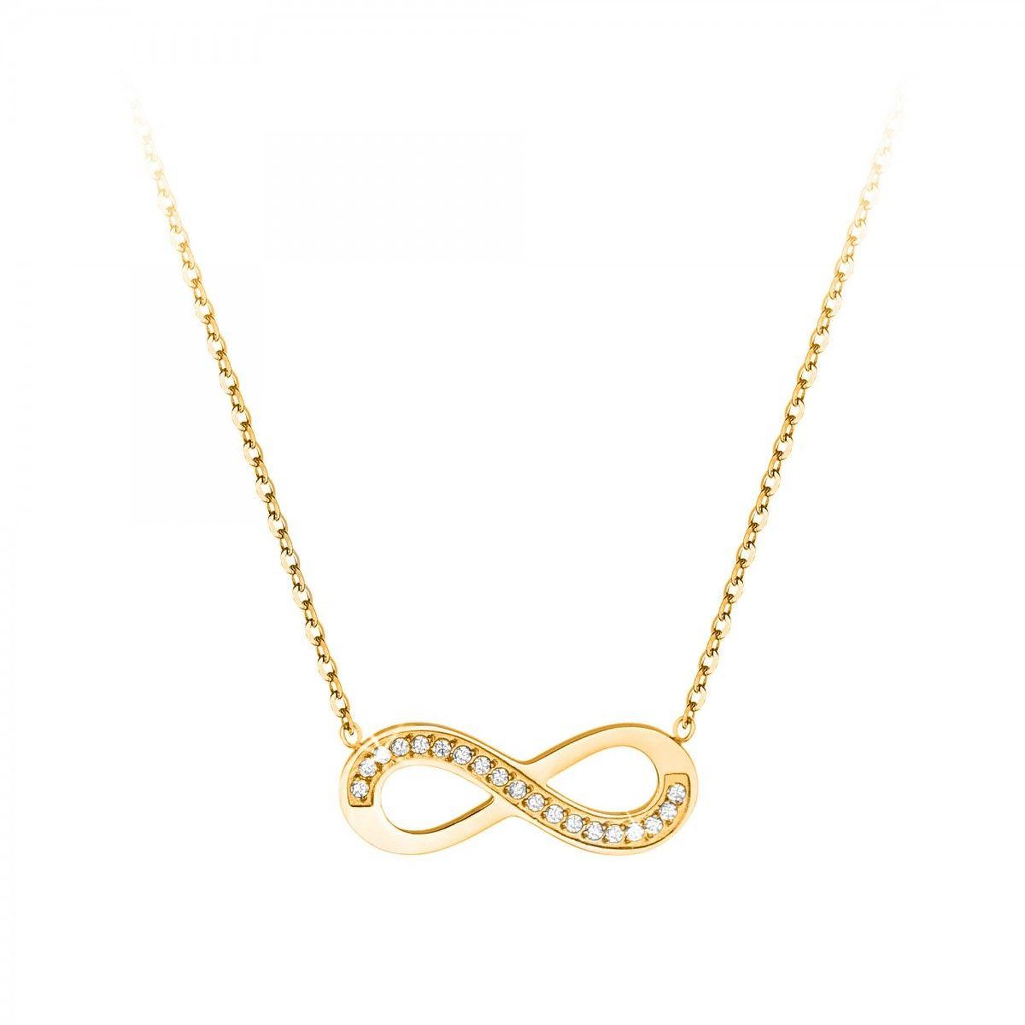 Voir la diapositive 1 : SC BOHEME Collier infini SC Bohème orné de Cristaux scintillants en Acier Finement doré