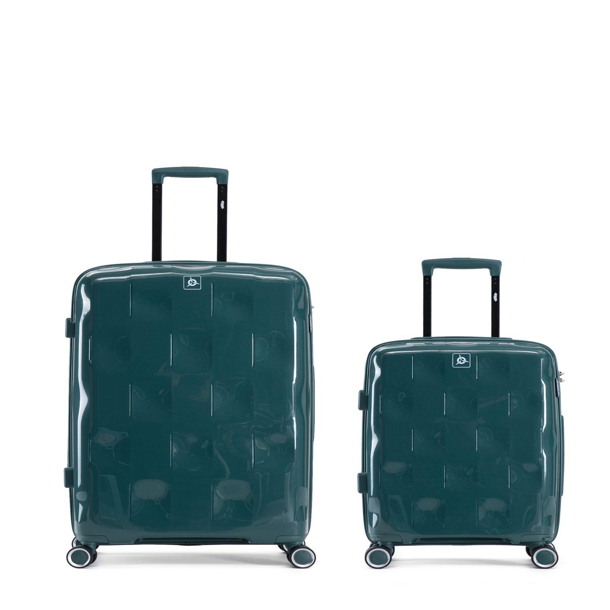 OBAGO Lot de 2 Valises Rigides Grand Format et Cabine AQUILA. Coloris disponibles : Violet, Bleu, Noir, Rouge, Marron, Vert