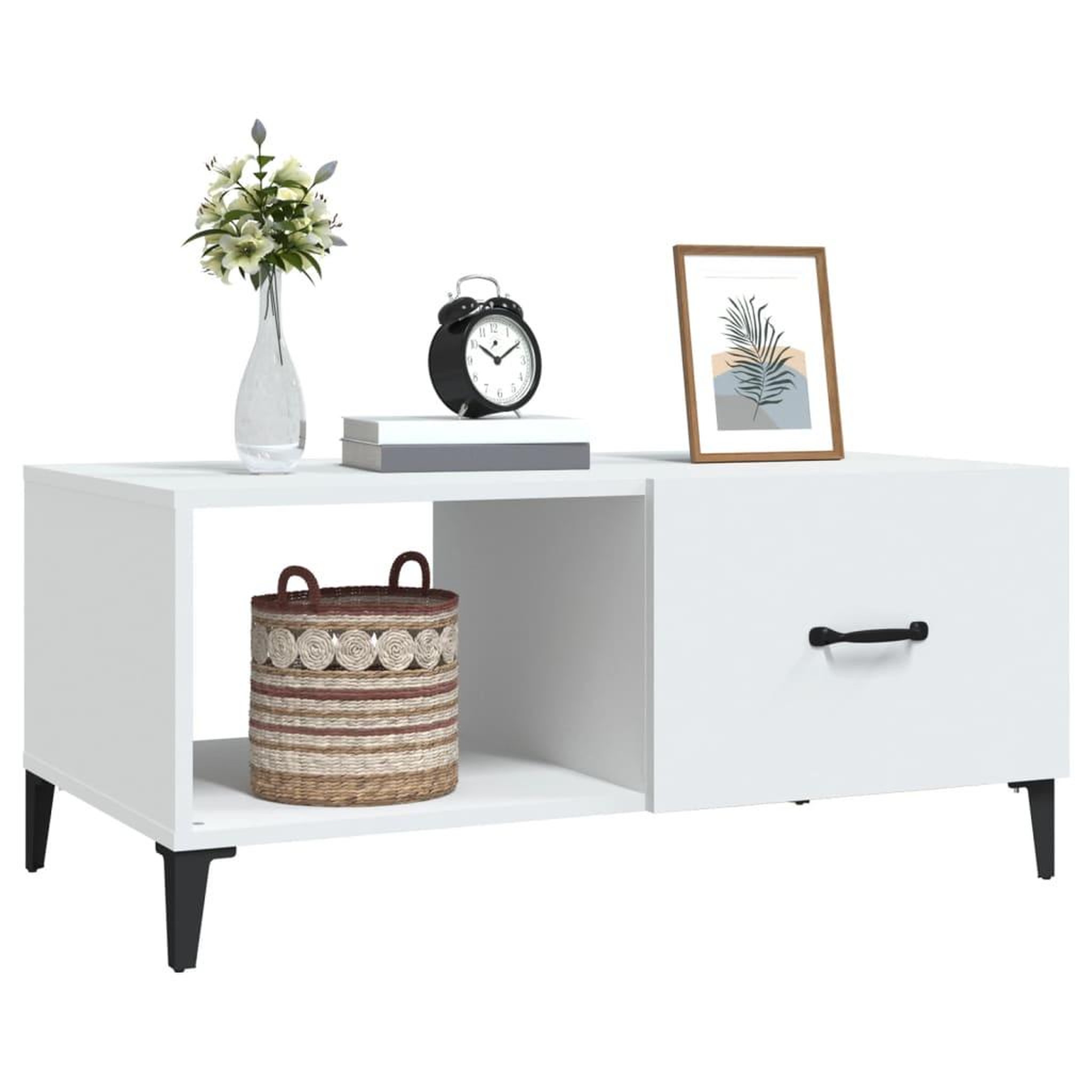 Voir la diapositive 4 : VIDAXL Table basse blanc 90x50x40 cm bois d'ingenierie