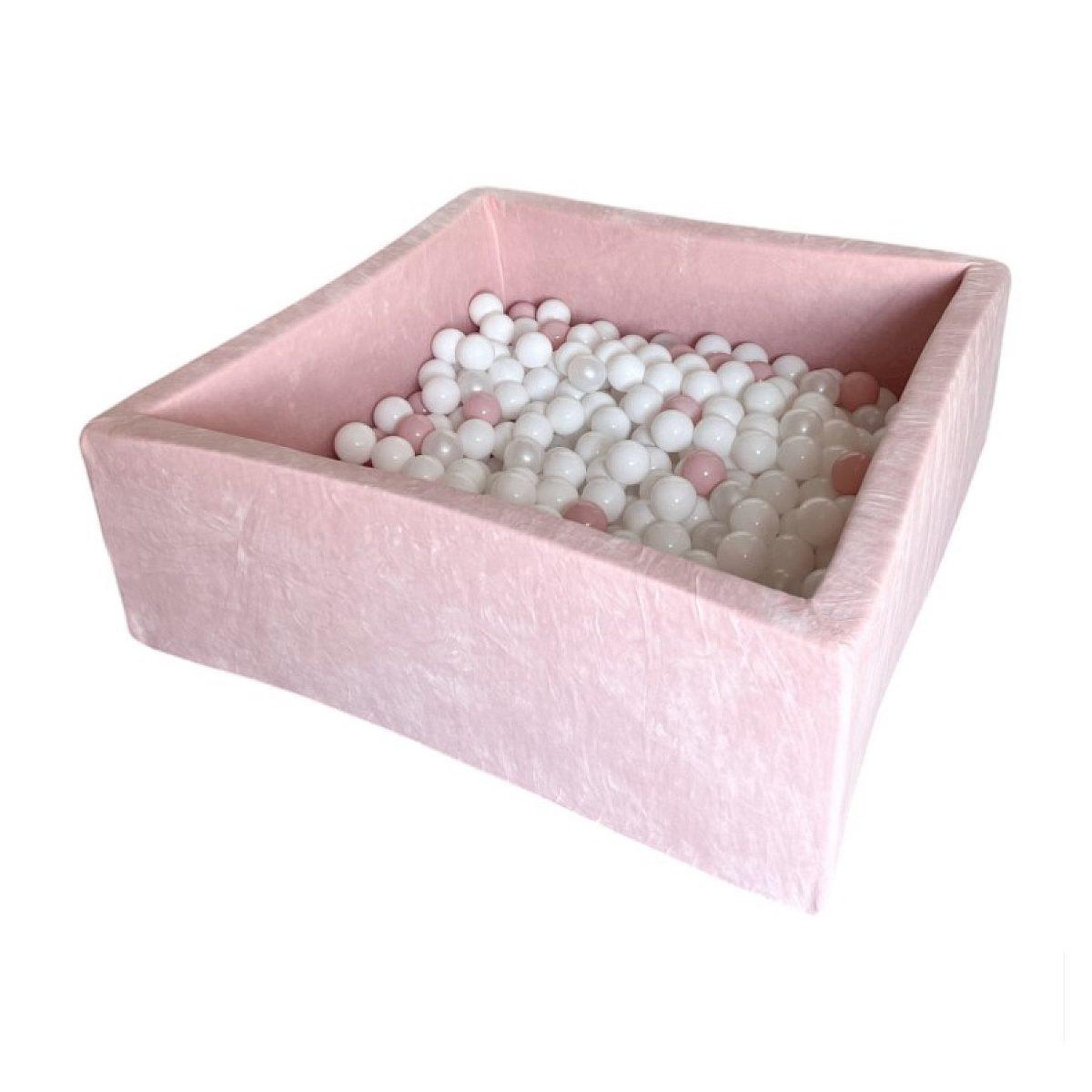 MONIO FOR KIDS Piscine à balles carrée en velours 106 cm rose + 400 balles