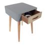 Voir la diapositive 4 : Paris Prix Table de Chevet 1 Tiroir Design  Missouri  48cm Gris
