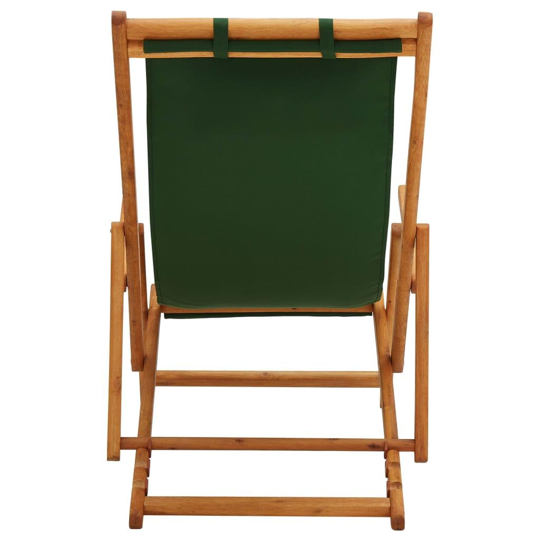 Voir la diapositive 5 : VIDAXL Chaise pliable de plage bois d'eucalyptus solide et tissu vert
