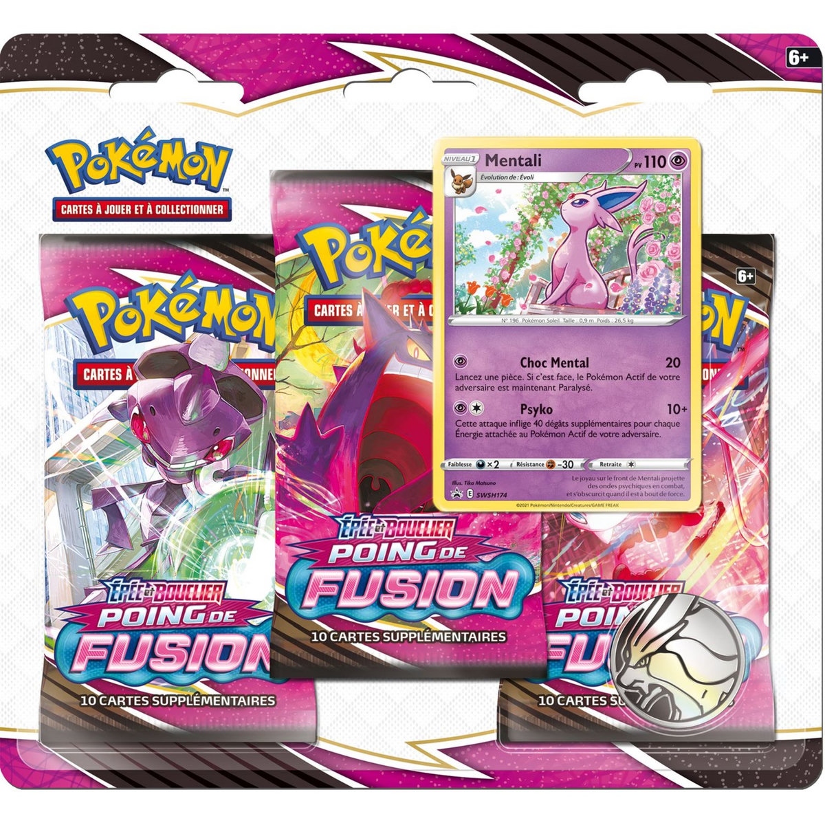 POKEMON Pack 3 boosters Pokémon Epée et Bouclier FUSION
