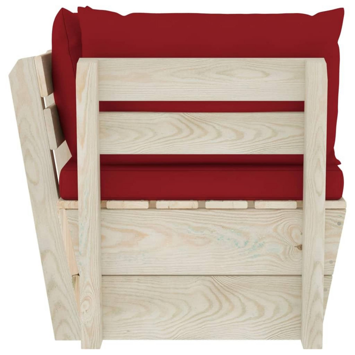 VIDAXL Canape d'angle palette de jardin avec coussins Epicea impregne