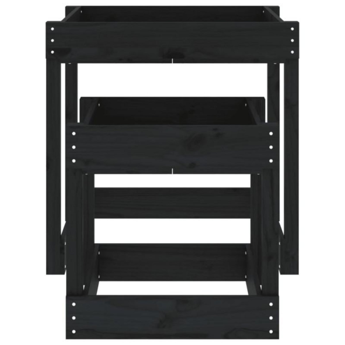 VIDAXL Tables à sable 2 pcs noir bois de pin massif