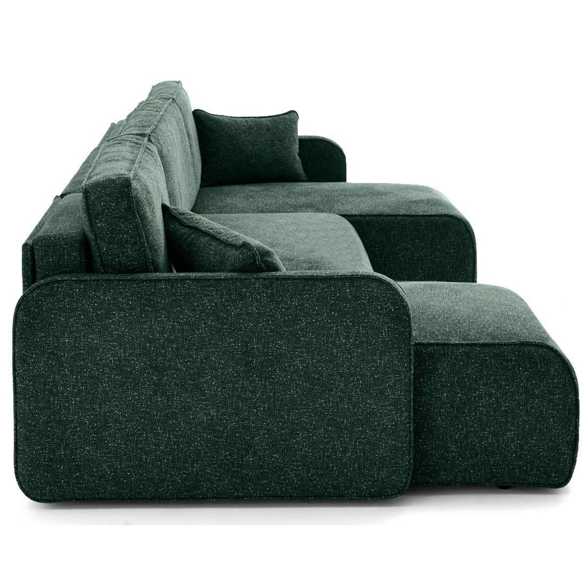 LISA DESIGN Apolline - canapé panoramique en u 7 places convertible avec coffres en tissu moucheté