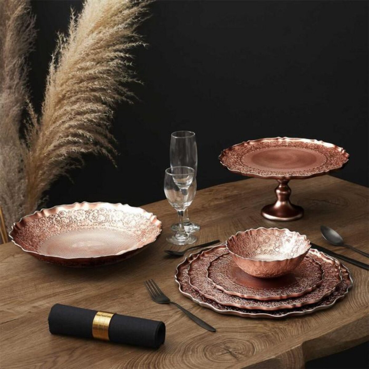 Paris Prix Plat de Présentation en Verre  Mirage  32cm Rose