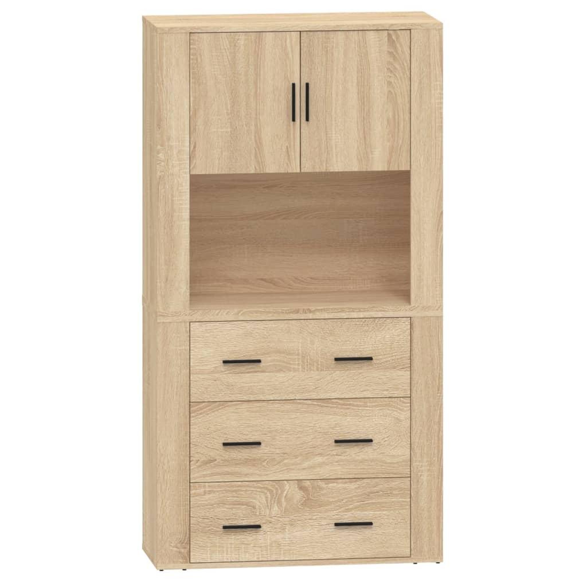 Voir la diapositive 2 : VIDAXL Buffet haut chene sonoma bois d'ingenierie