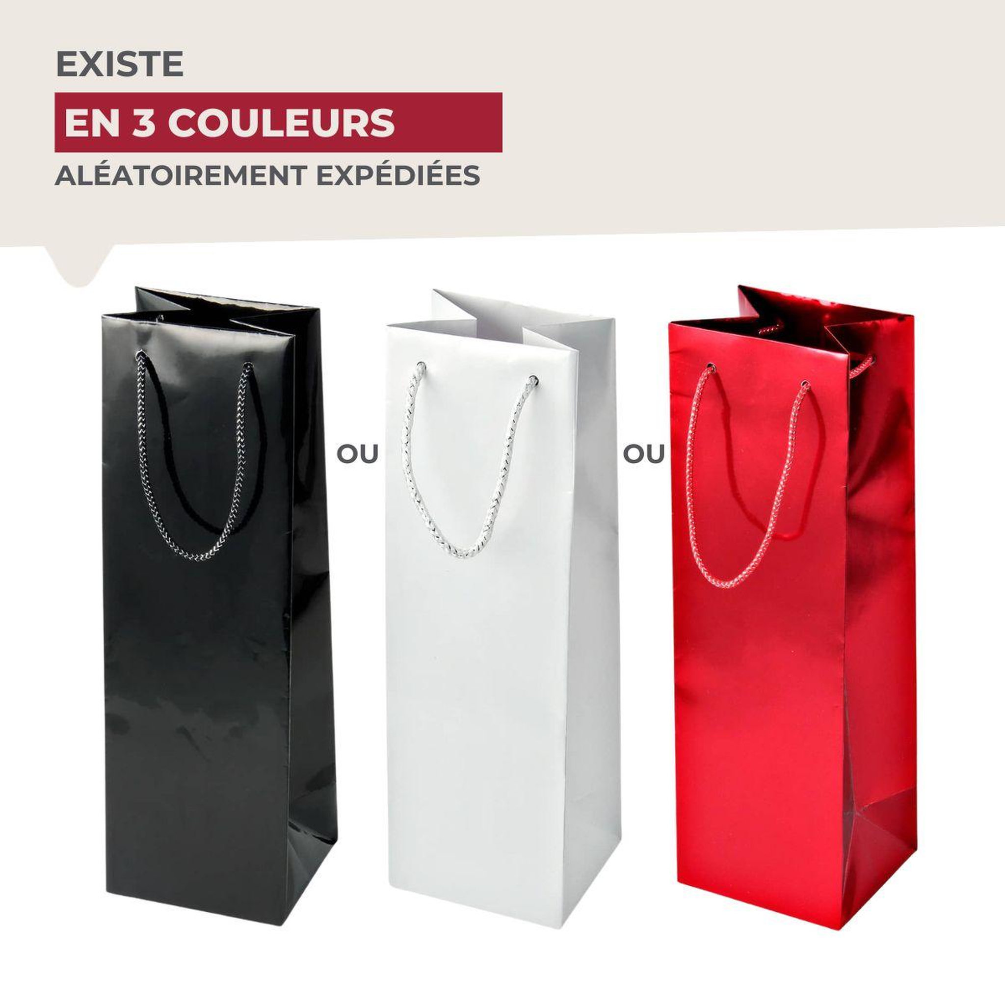 Voir la diapositive 5 : Fackelmann Lot de 2 pochettes cadeau pour bouteille de vin ou de champagne fackelmann