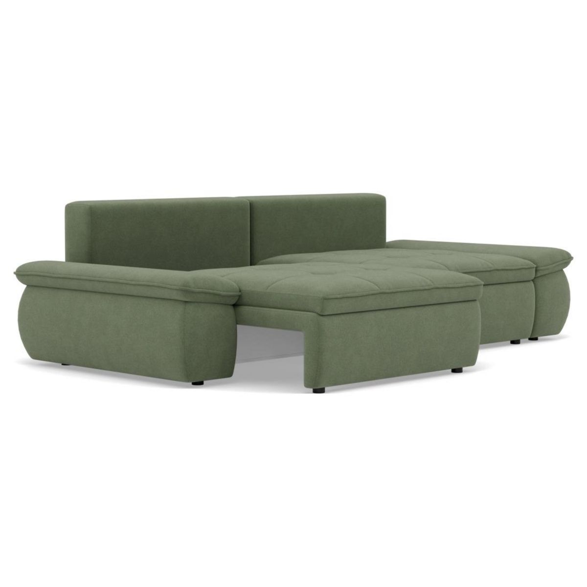 LISA DESIGN Elvona - canapé droit 3 places convertible avec coffre en tissu texturé