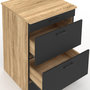 Voir la diapositive 6 : ID MARKET Meuble bas de cuisine 60 cm SUBTIL appoint casserolier 3 tiroirs bois et noir