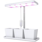 OUTSUNNY Lampe de croissance LED à spectre complet avec 3 pots - timer, hauteur, luminosité réglable - blanc