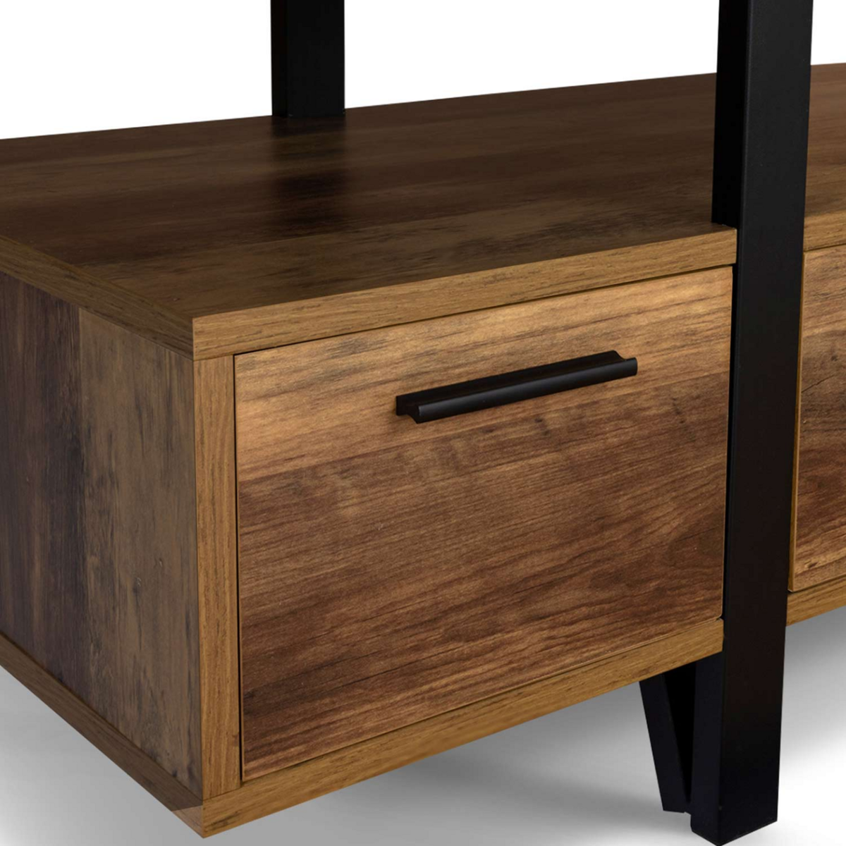 ID MARKET Meuble TV 113 cm AUSTRIA avec tiroirs bois pieds épingle