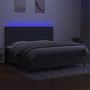 Voir la diapositive 4 : VIDAXL Sommier a lattes de lit et matelas et LED Gris fonce 200x200 cm