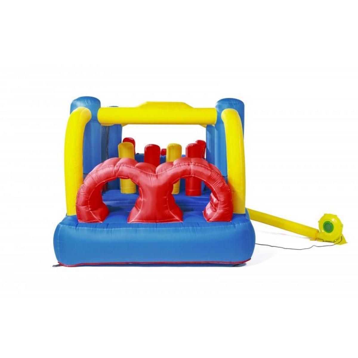 AIRMYFUN Château gonflable : aire de jeux gonflable avec obstacles et double toboggan - surface de jeux : 560 x 255 x 190 cm - Wipe out