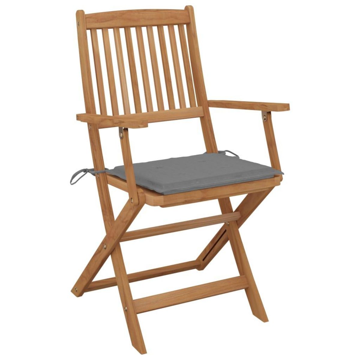 VIDAXL Chaises pliables de jardin lot de 2 avec coussins Bois d'acacia
