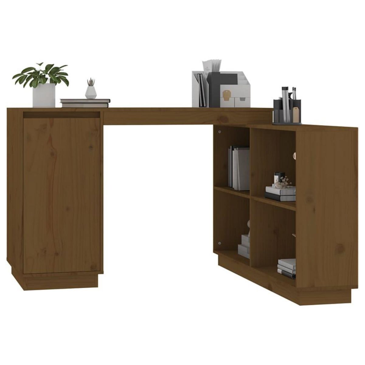 VIDAXL Bureau Marron miel 110x50x75 cm Bois massif de pin