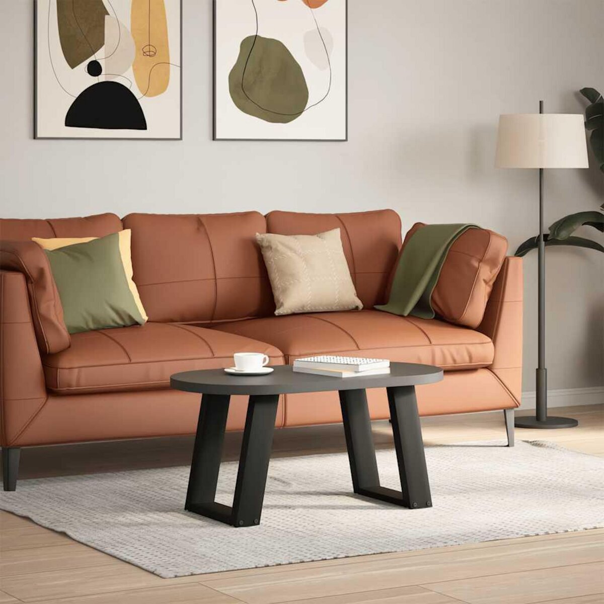 VIDAXL Pieds de table basse forme de U 2 pcs noir 38x(42-43) cm acier