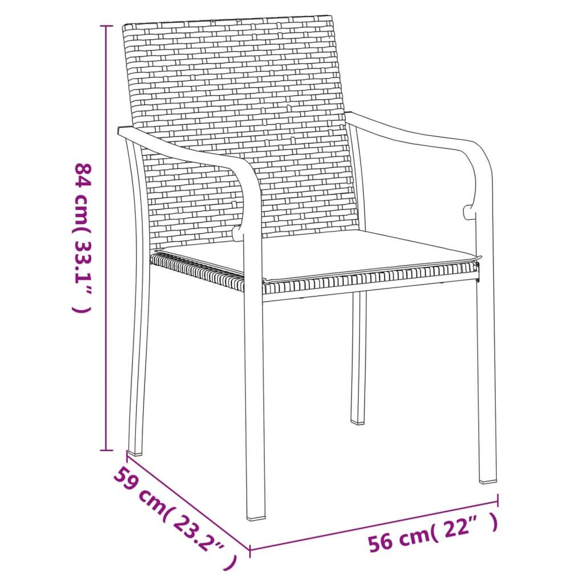 Voir la diapositive 6 : VIDAXL Ensemble a manger de jardin 5 pcs coussins resine tressee acier